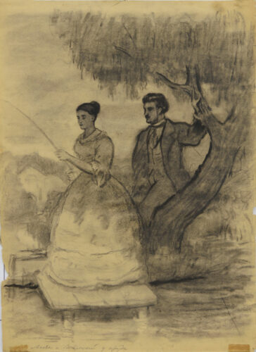 Lisa and Lavretsky. Illustrations to I. Turgenev’s novel “The Nobleman’s Nest”