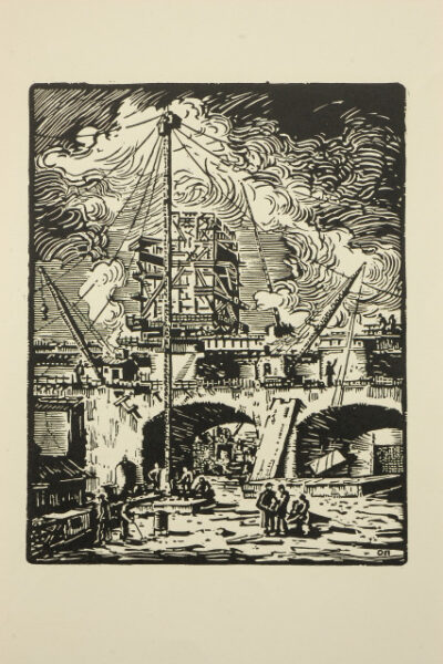 Construction of a vertical crane. From the series “Reconstruction of Dnipro Dam”