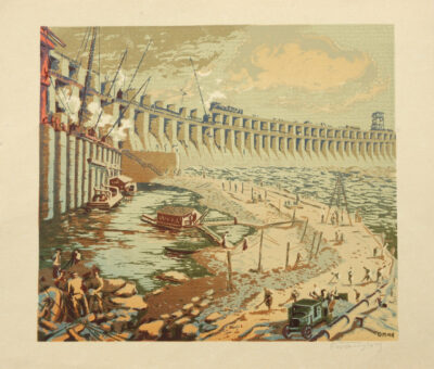 Dnipro Dam. Construction of the dam. From the series “Reconstruction of Dnipro Dam”
