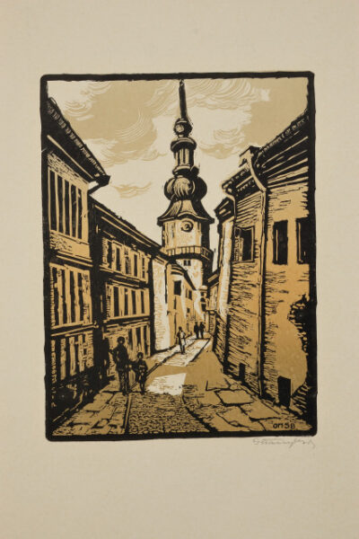 Bratislava. Tower Street. Album “Through Czechoslovakia.”