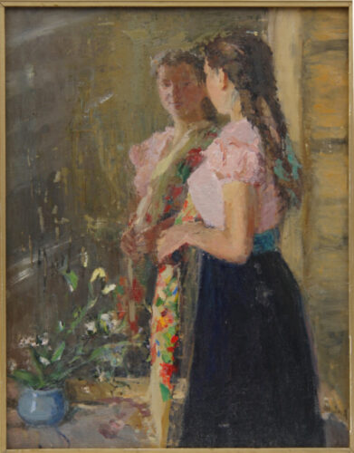 Near the mirror