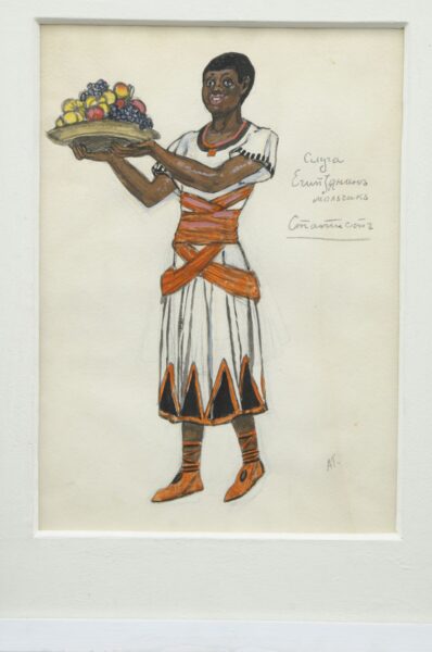 The servant is an Egyptian. Sketches of theater costumes