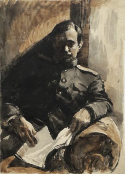 Portrait of F. Dunaievskii in the form of a pilot