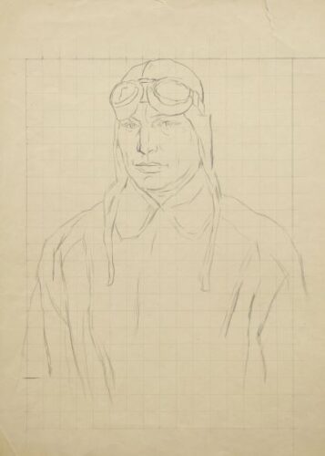 Preparatory drawing for the portrait of V. Chkalov